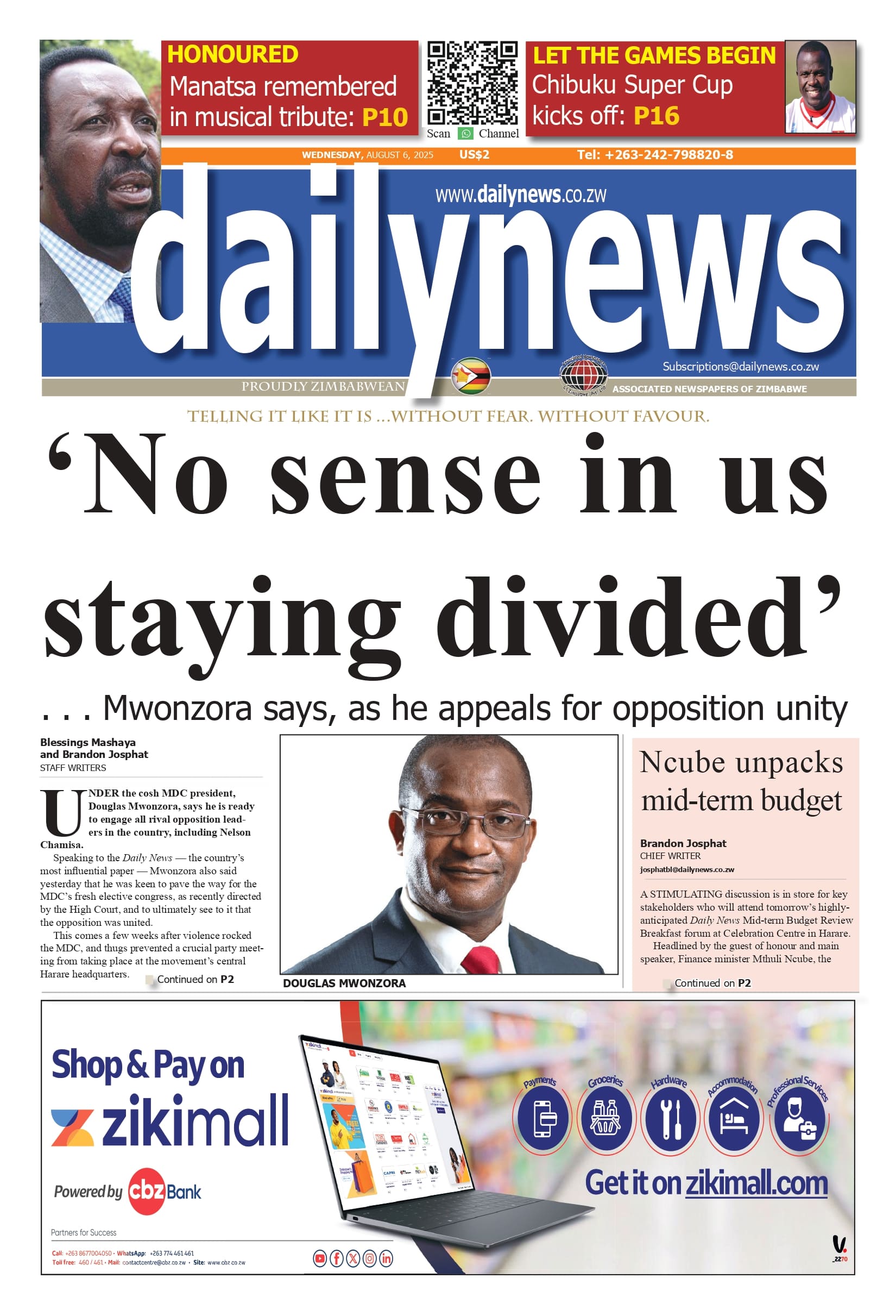 Wednesday 6 August 2025